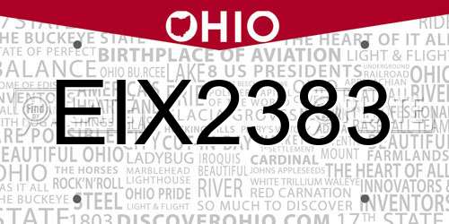 EIX2383 Ohio License Plate