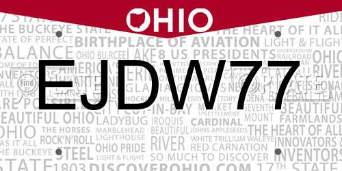 EJDW77 Ohio License Plate