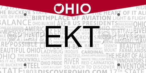 EKT Ohio License Plate