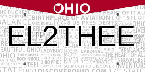 EL2THEE Ohio License Plate