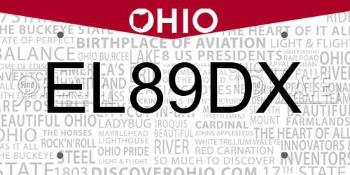 EL89DX Ohio License Plate