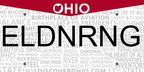 ELDNRNG Ohio License Plate