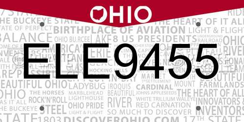 ELE9455 Ohio License Plate