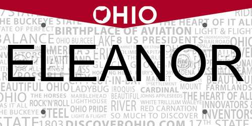ELEANOR Ohio License Plate