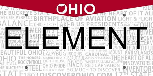 ELEMENT Ohio License Plate