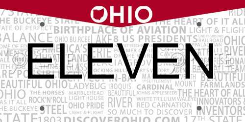 ELEVEN Ohio License Plate