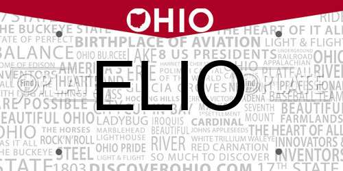ELIO Ohio License Plate