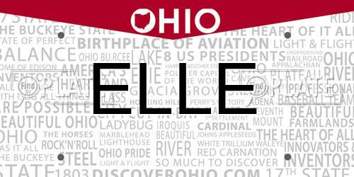 ELLE Ohio License Plate
