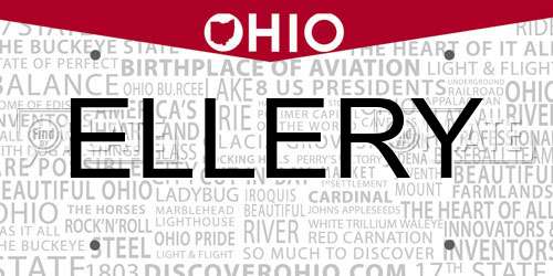 ELLERY Ohio License Plate