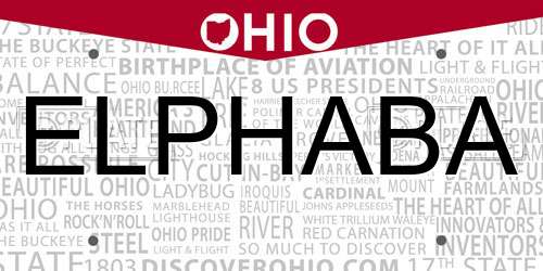 ELPHABA Ohio License Plate