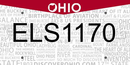 ELS1170 Ohio License Plate