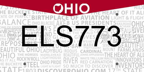 ELS773 Ohio License Plate