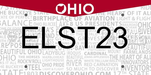 ELST23 Ohio License Plate