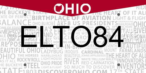 ELTO84 Ohio License Plate