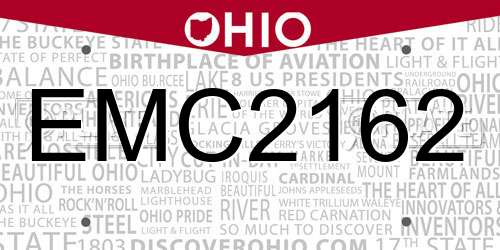 EMC2162 Ohio License Plate