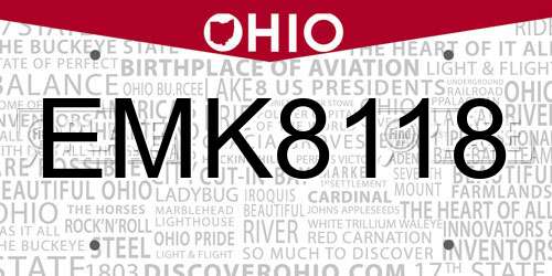EMK8118 Ohio License Plate