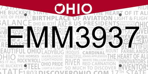 EMM3937 Ohio License Plate
