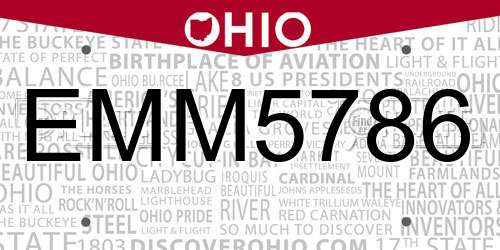 EMM5786 Ohio License Plate