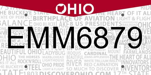 EMM6879 Ohio License Plate