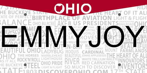 EMMYJOY Ohio License Plate