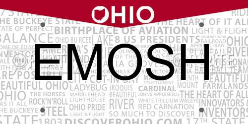 EMOSH Ohio License Plate