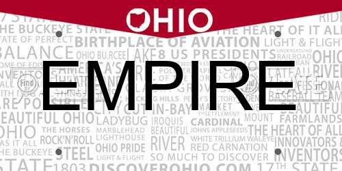 EMPIRE Ohio License Plate