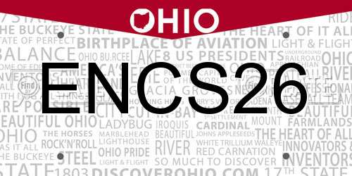 ENCS26 Ohio License Plate