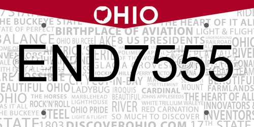 END7555 Ohio License Plate