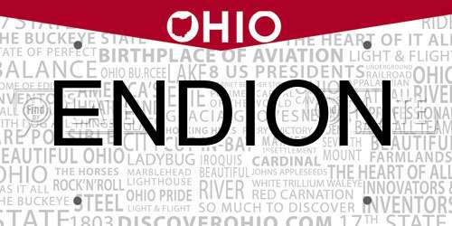ENDION Ohio License Plate