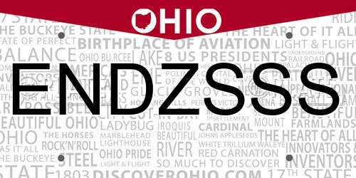 ENDZSSS Ohio License Plate