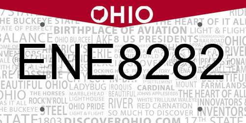 ENE8282 Ohio License Plate