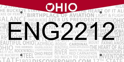 ENG2212 Ohio License Plate
