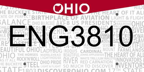 ENG3810 Ohio License Plate