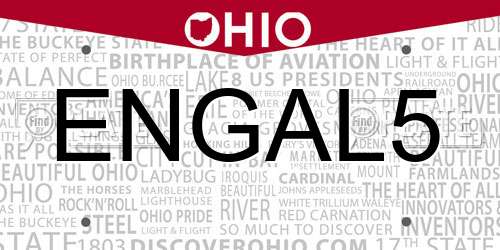 ENGAL5 Ohio License Plate