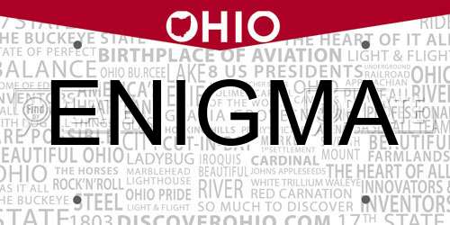 ENIGMA Ohio License Plate