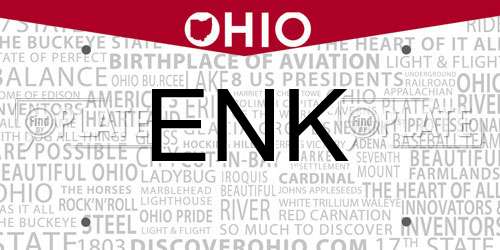 ENK Ohio License Plate