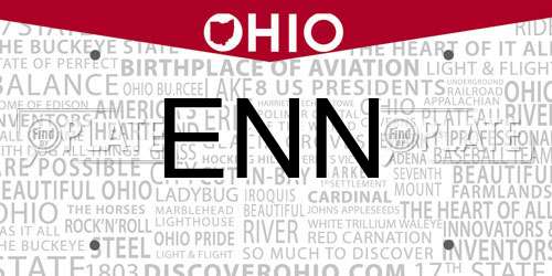 ENN Ohio License Plate