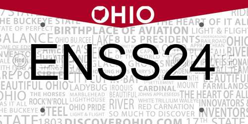 ENSS24 Ohio License Plate