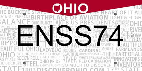 ENSS74 Ohio License Plate