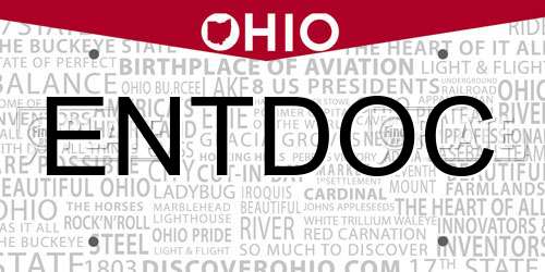 ENTDOC Ohio License Plate