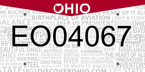 EO04067 Ohio License Plate