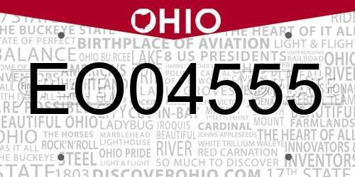 EO04555 Ohio License Plate