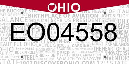 EO04558 Ohio License Plate