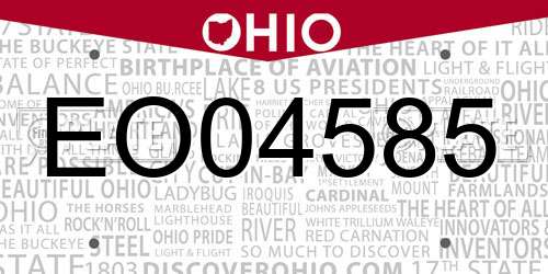 EO04585 Ohio License Plate