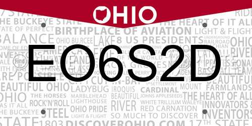 EO6S2D Ohio License Plate