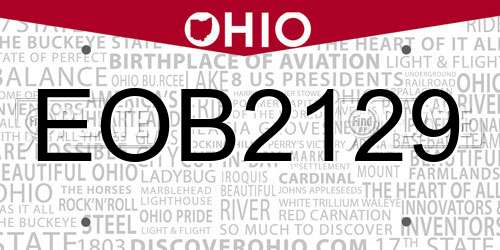 EOB2129 Ohio License Plate