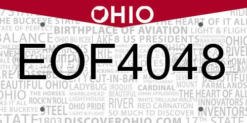 EOF4048 Ohio License Plate