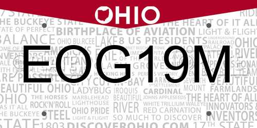 EOG19M Ohio License Plate