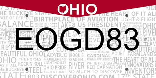 EOGD83 Ohio License Plate
