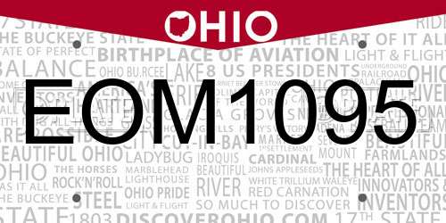 EOM1095 Ohio License Plate